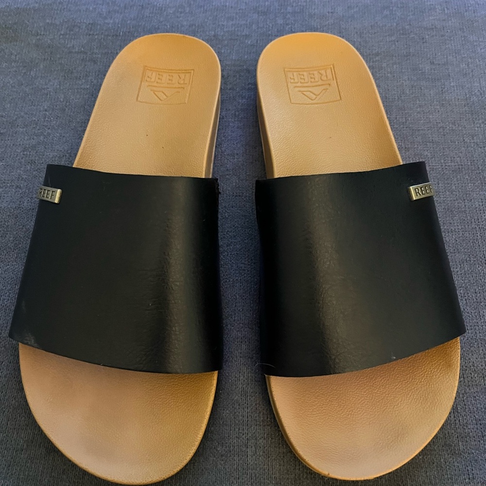 Reef Black and Brown Slide Sandals